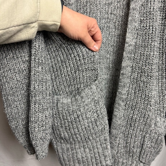 It's Our Time Gray Chunky Knit Cardigan Sweater - Picture 4 of 8